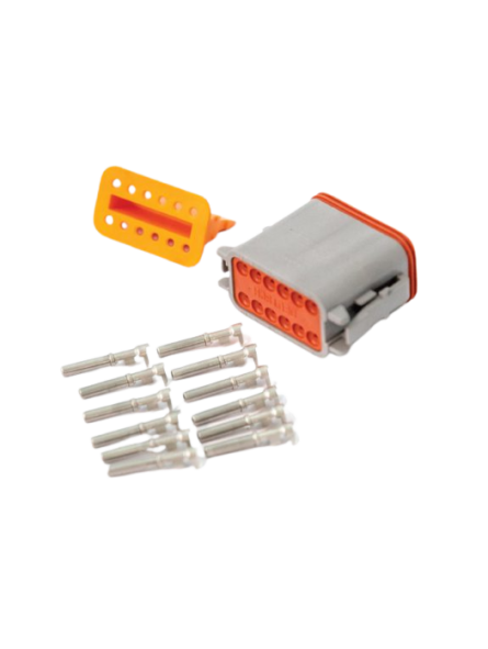 12-Pin Receptacle Connector Kit (Grey) - DT
