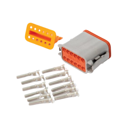 12-Pin Receptacle Connector Kit (Grey) - DT