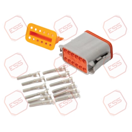 12-Pin Receptacle Connector Kit (Grey) - DT